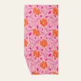 The Darling Effect XL Quick-Dry Beach Towel, Poppin' Petals Hot Pink