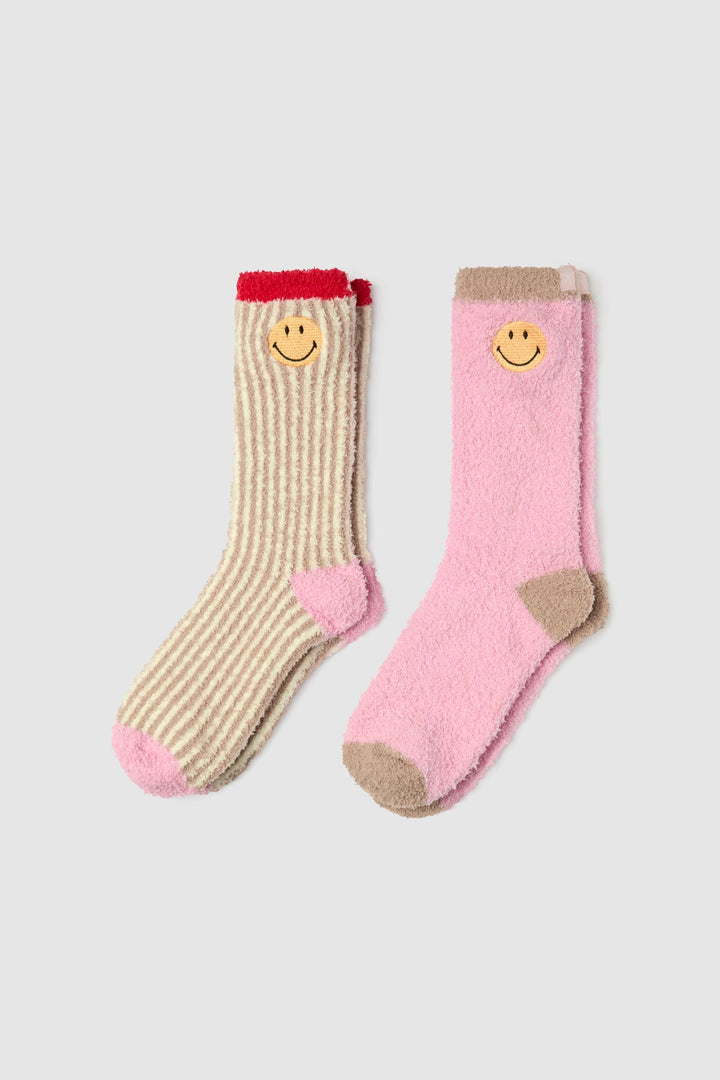 Barefoot Dreams CozyChic® Smiley® Ribbed Sock Set