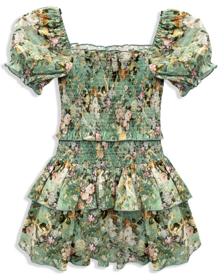KatieJ Lainey Dress, Sage Baroque Floral