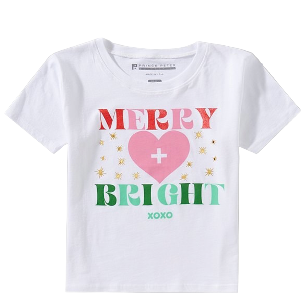 Merry & Bright Holiday Crop Tee