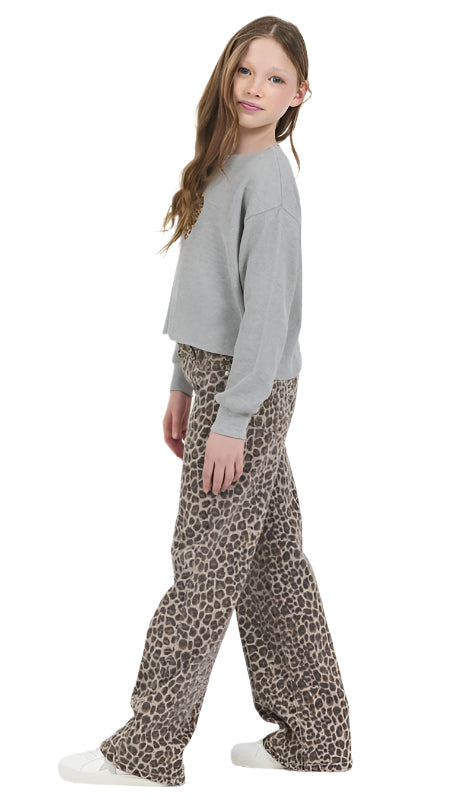 Vintage Havana Leopard Print Denim Pant