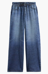 Vintage Havana Faux Denim Elastic Waist Pant