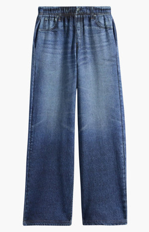 Vintage Havana Faux Denim Elastic Waist Pant