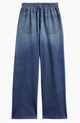 Vintage Havana Faux Denim Elastic Waist Pant