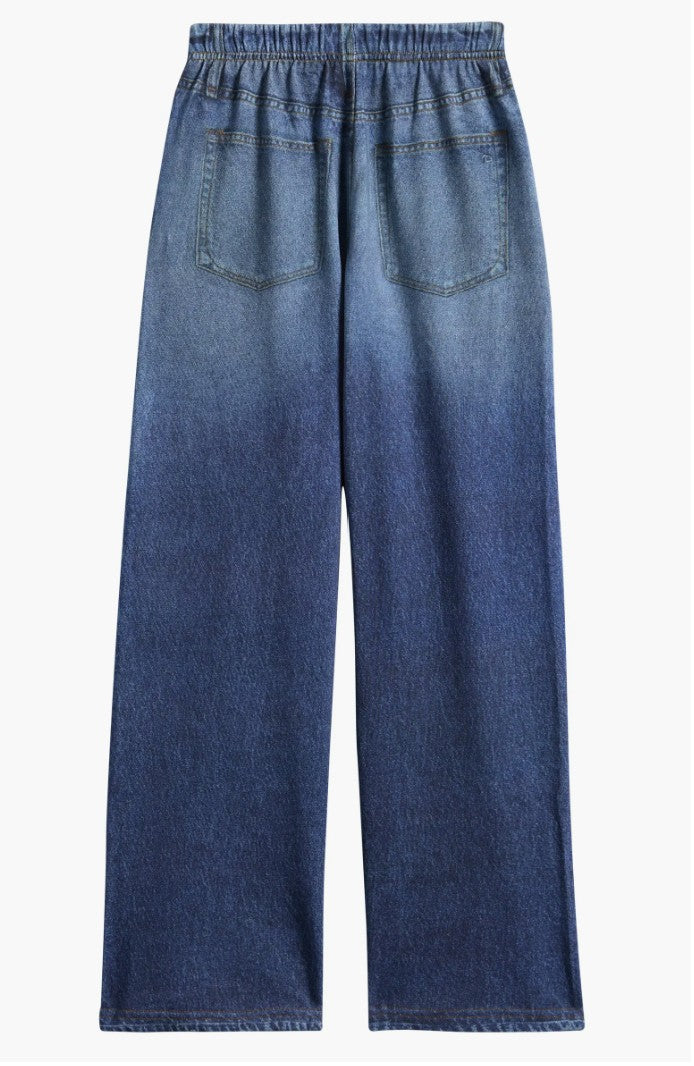 Vintage Havana Faux Denim Elastic Waist Pant