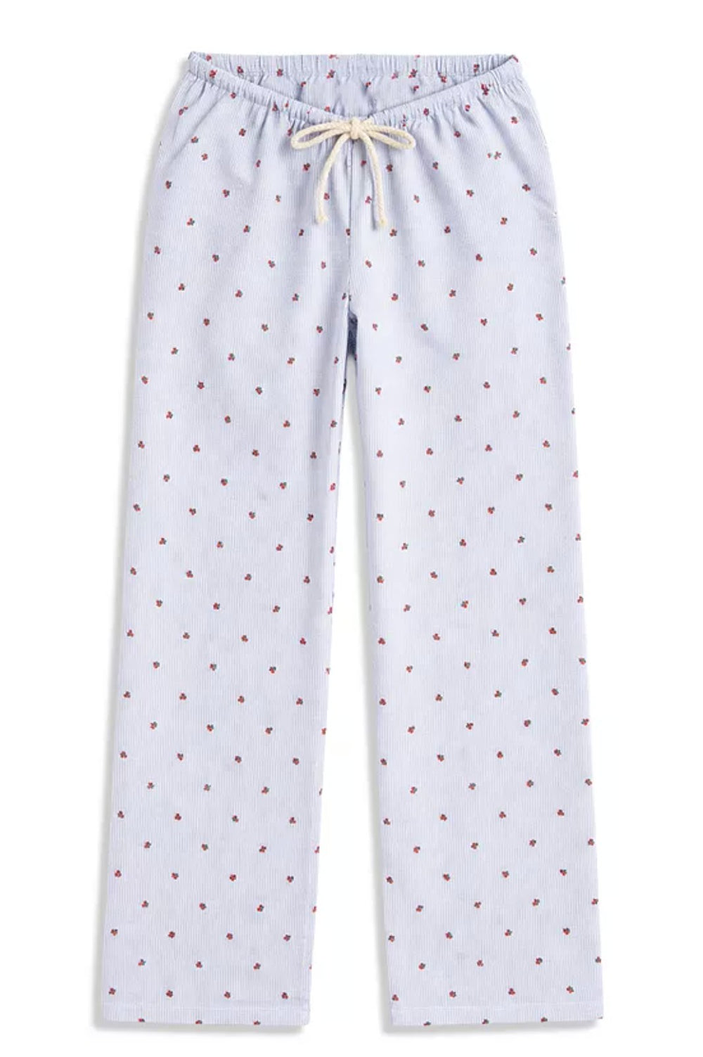 KatieJ Capri Striped Lounge Pants, Cherry Seersucker Stripe