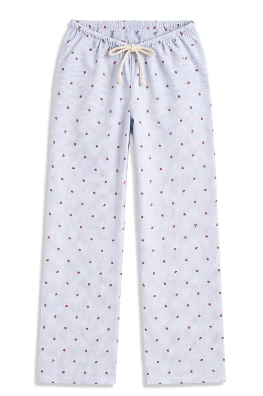KatieJ Capri Striped Lounge Pants, Cherry Seersucker Stripe
