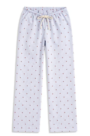 KatieJ Capri Striped Lounge Pants, Cherry Seersucker Stripe