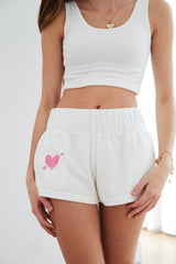 ThemeNY Sammie White With Heart & Harrow Terry Shorts