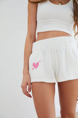 ThemeNY Sammie White With Heart & Harrow Terry Shorts