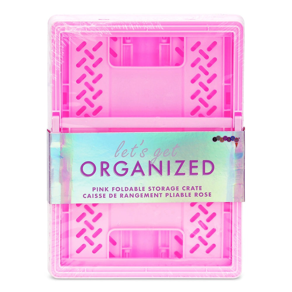Iscream Small Pink Foldable Storage Crate