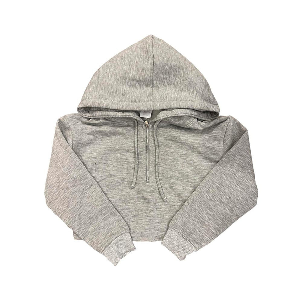 Suzette Girl's Suzette Brushed Soft Crop Half Zip Hoodie