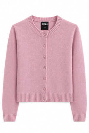 KatieJ Tamera Long Sleeve Cardigan, Dusty Mauve