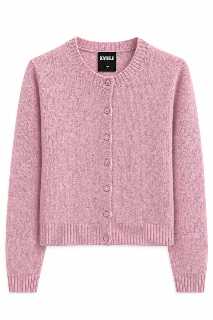 KatieJ Tamera Long Sleeve Cardigan, Dusty Mauve