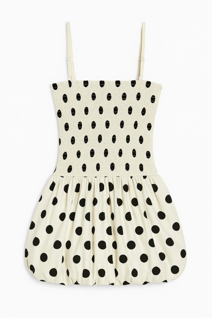 KatieJ Tippy Gathered Bubble Dress, Polka Dot