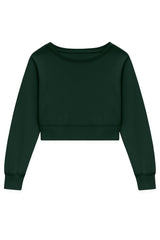 KatieJ Tween Tristan Vintage Style off Shoulder Crop Sweat Top