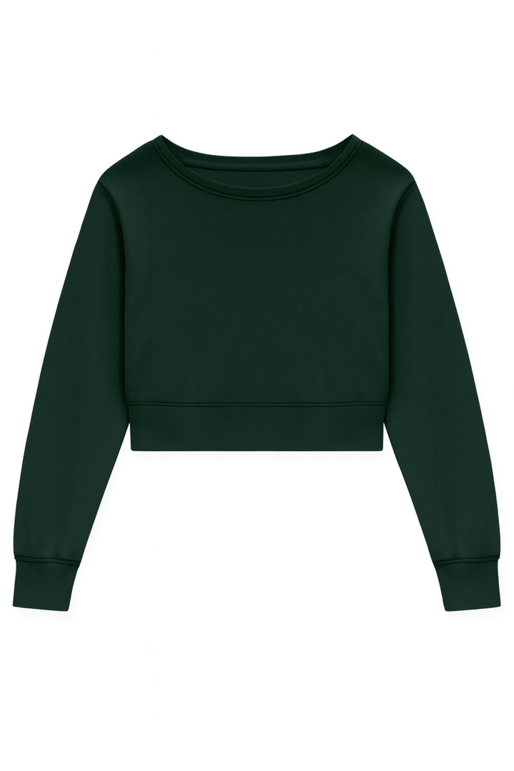 KatieJ Tween Tristan Vintage Style off Shoulder Crop Sweat Top