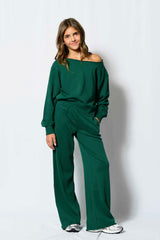 KatieJ Tween Tristan Vintage Style off Shoulder Crop Sweat Top
