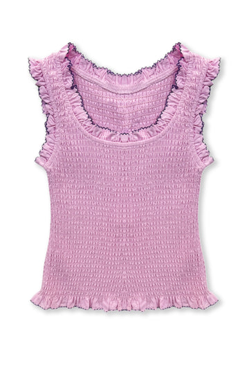 Helena Smocked Tank, Baby Pink Challis