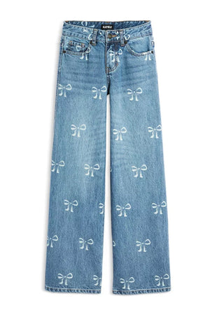 KatieJ Tween Chicago Low Rise Jeans with Print Bows