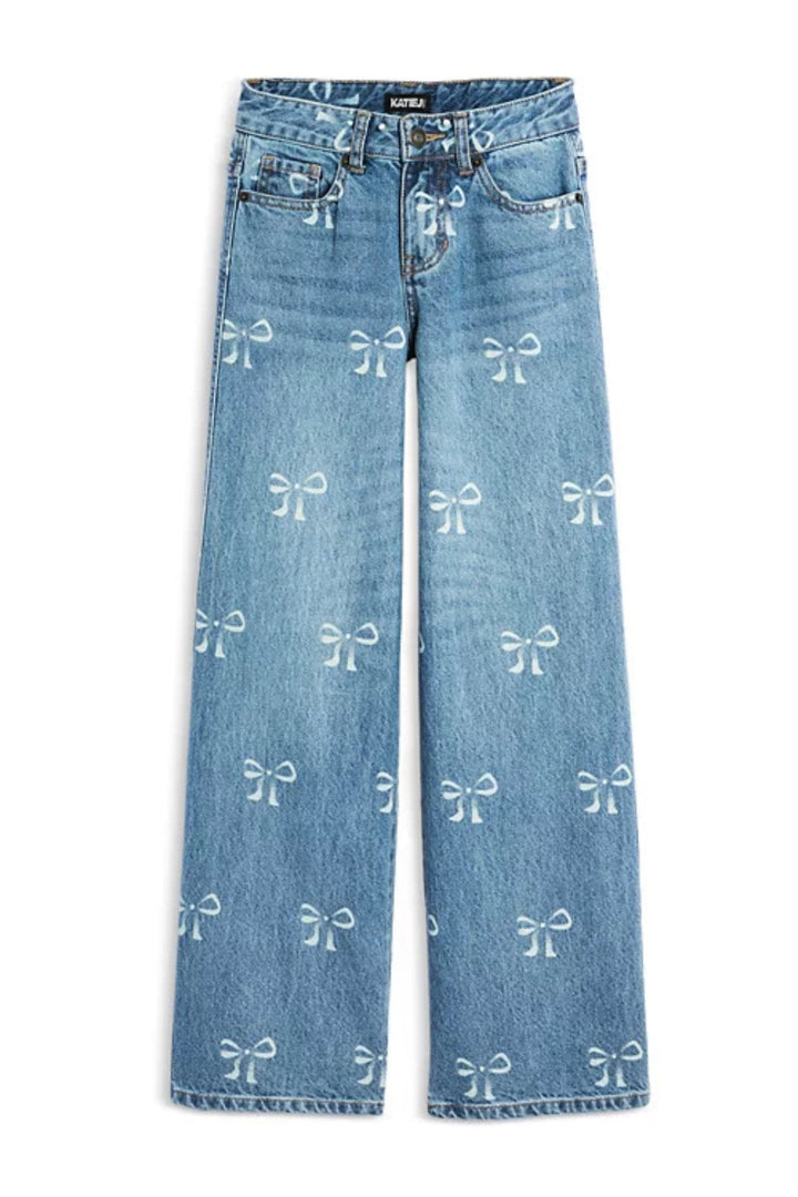 KatieJ Tween Chicago Low Rise Jeans with Print Bows