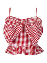 Red Gingham Bow Top