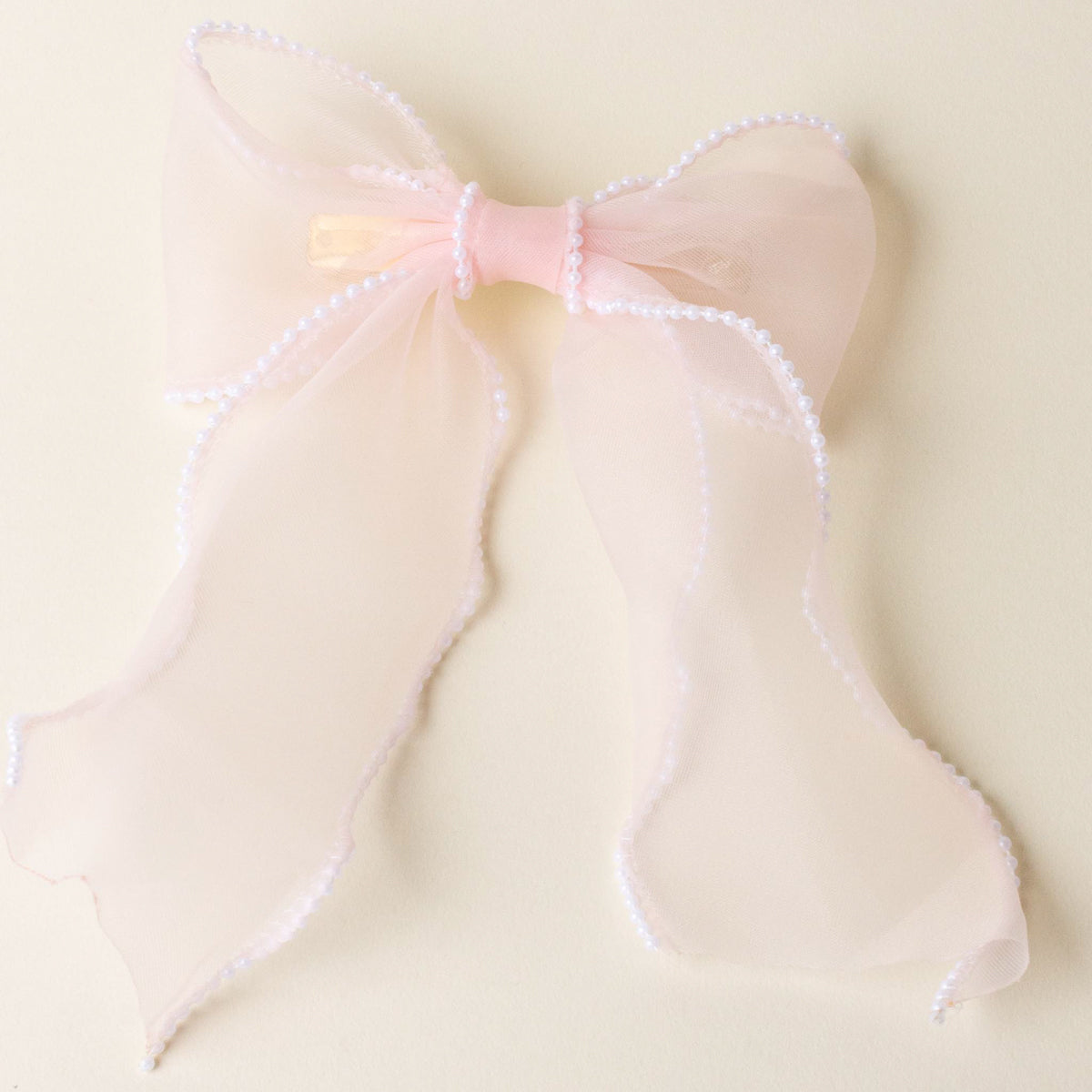 The Darling Effect Sheer Pearl Hair Bow