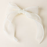 The Darling Effect Sheer Pearl Hair Bow