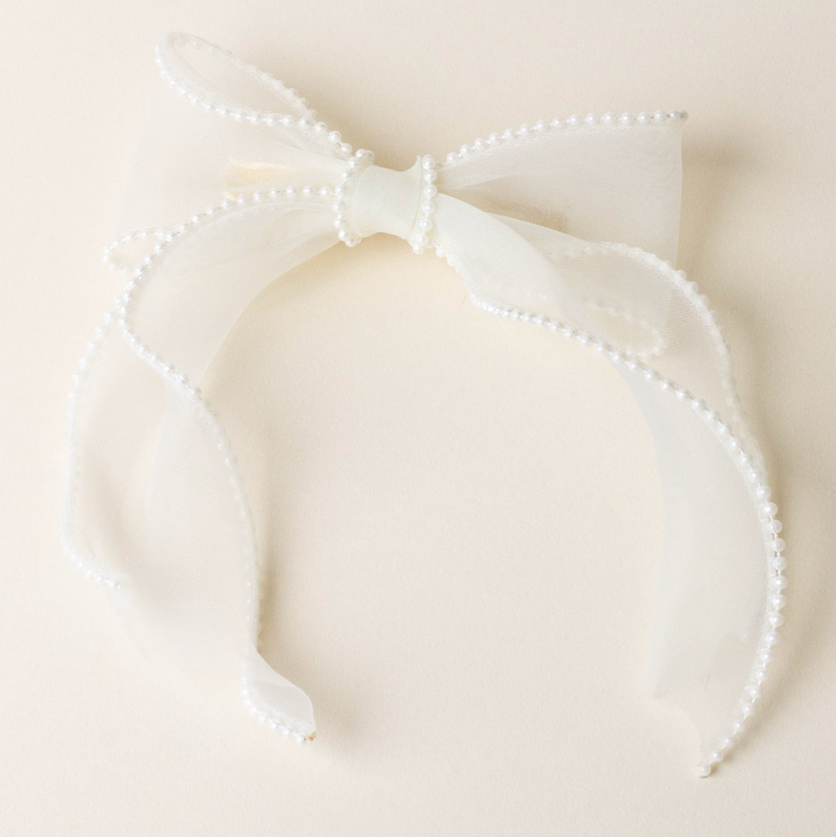 The Darling Effect Sheer Pearl Hair Bow