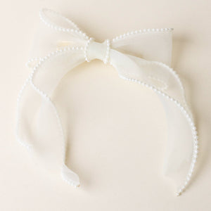 The Darling Effect Sheer Pearl Hair Bow