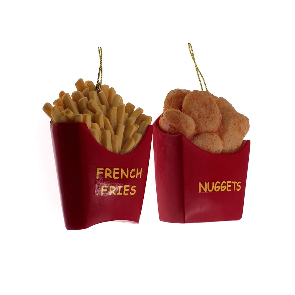 Kurt Adler Fries And Nuggets Ornaments, 2 Assorted