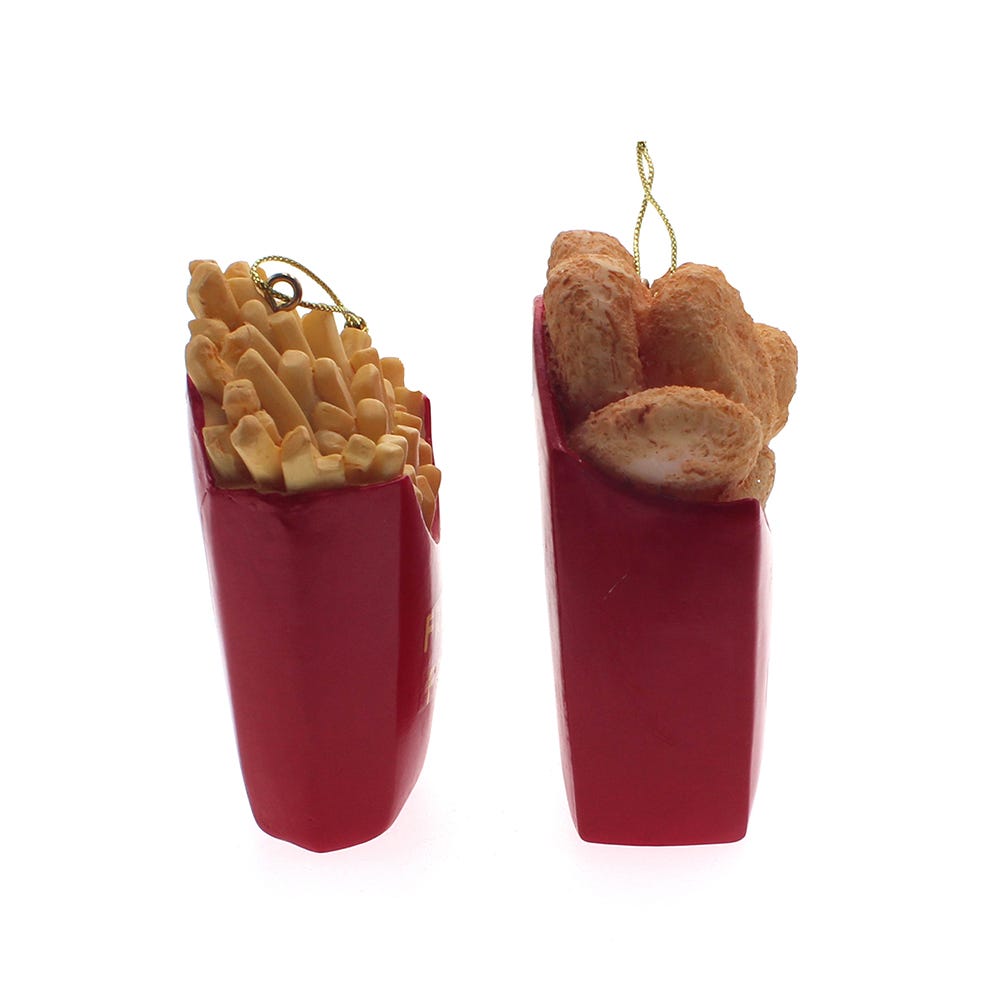 Kurt Adler Fries And Nuggets Ornaments, 2 Assorted
