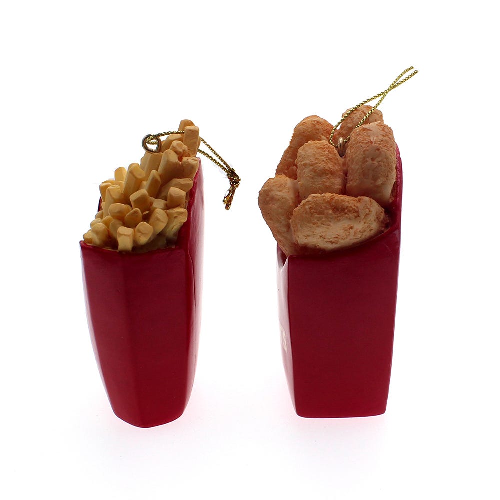 Kurt Adler Fries And Nuggets Ornaments, 2 Assorted