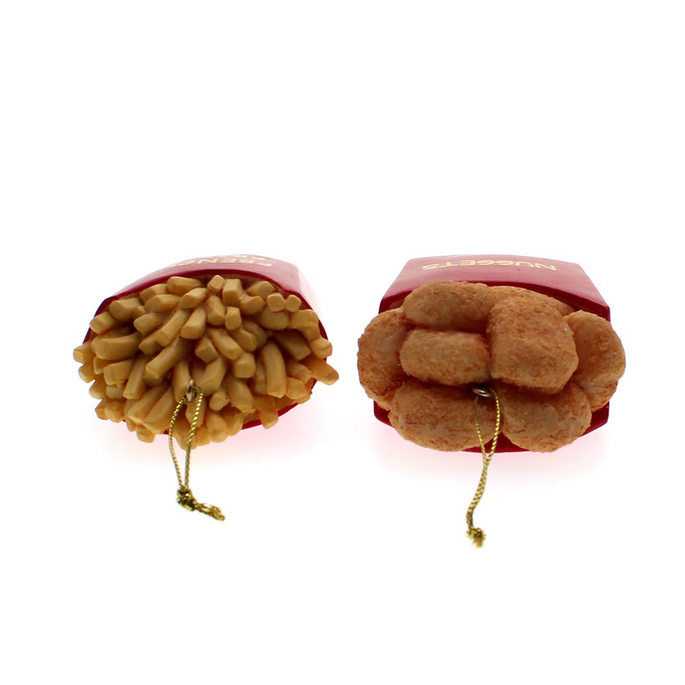 Kurt Adler Fries And Nuggets Ornaments, 2 Assorted