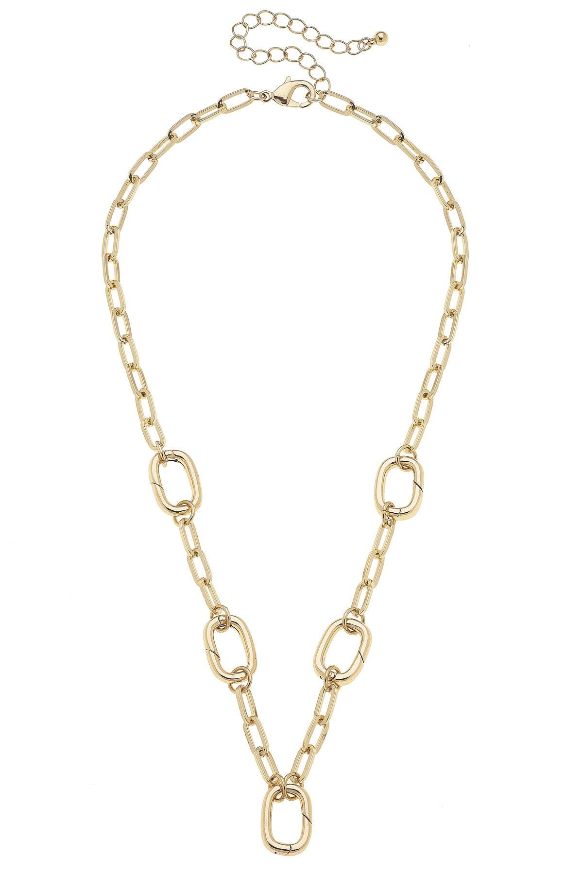 Canvas Style Avery Multi-Charm Collector Necklace Base, Shiny Gold