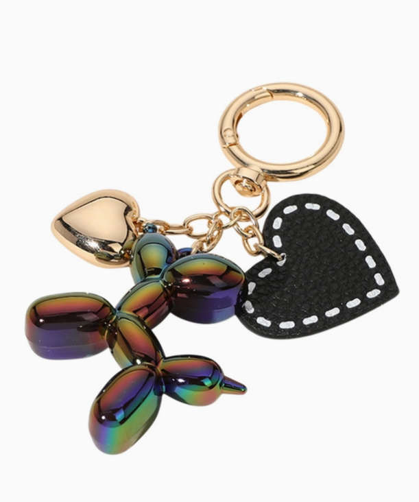 Balloon Dog with Heart Bag Charm