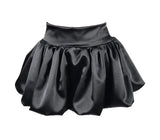 fbz Black Satin Shiny Stretch Bubble Skirt