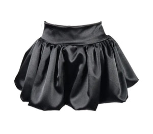 fbz Black Satin Shiny Stretch Bubble Skirt