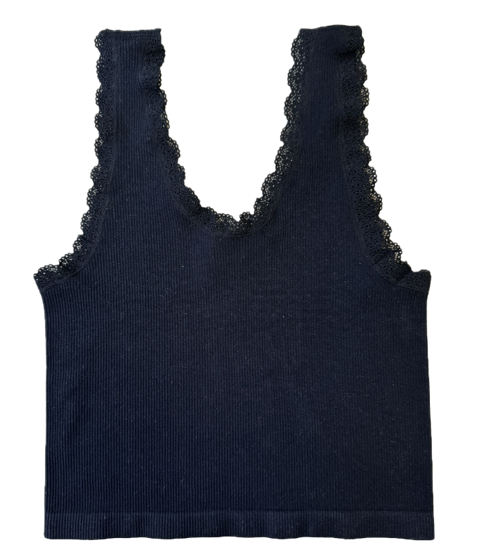 Suzette Lace Trim Tank with Bow
