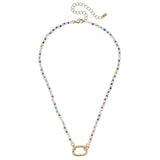 Mini Mazie Rainbow Pearl Charm Necklace Base in Ivory
