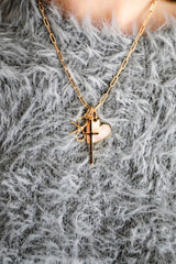 Canvas Style Celia Paperclip Chain Charm Necklace Base, Shiny Gold