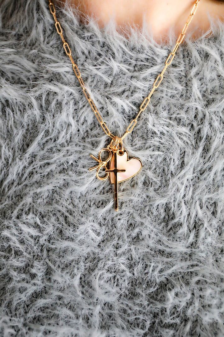 Canvas Style Celia Paperclip Chain Charm Necklace Base, Shiny Gold