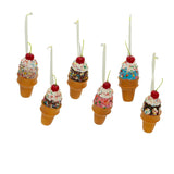Kurt Adler Foam Ice Cream Cone Ornaments, 6 Assorted