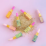 Glitterville Stripe Lipstick Glass Ornament