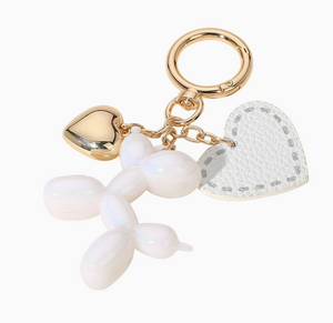 Balloon Dog with Heart Bag Charm