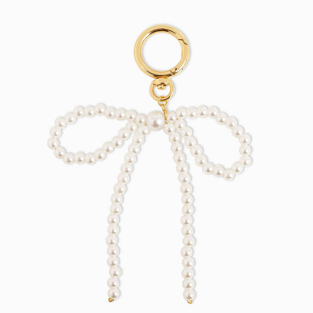 Pearl Bead Bow Keychain Bag Charm