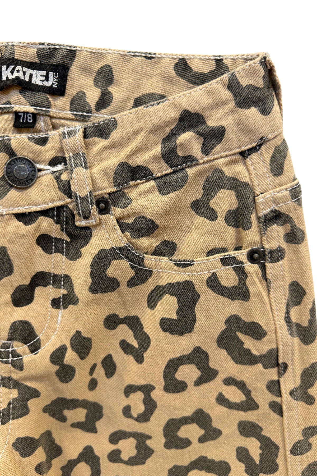 KatieJ Tween Chicago Low Rise Straight Jeans, Leopard