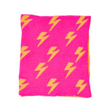 Malibu Sugar Smiley Face & Lightning Reversible Plush Throw Blankets
