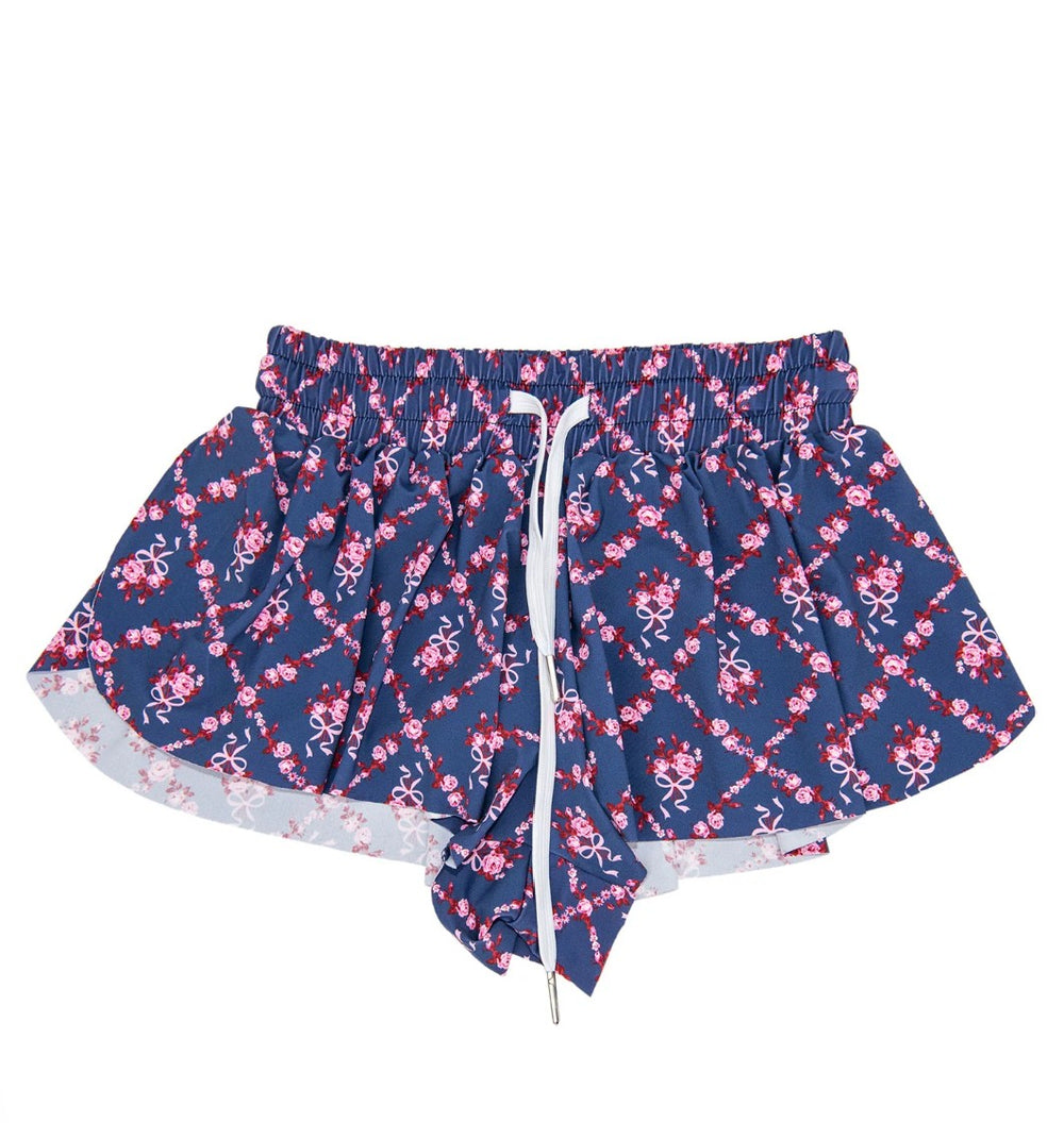 KatieJ Farrah Shorts, Sailboat Trellis Floral