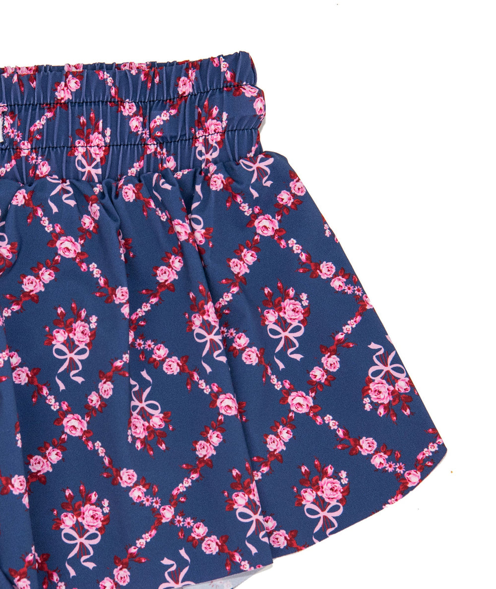 KatieJ Farrah Shorts, Sailboat Trellis Floral